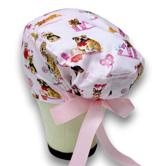 Dog Euro Scrub Cap for Women with Satin Lined Option by Paradise Caps.
