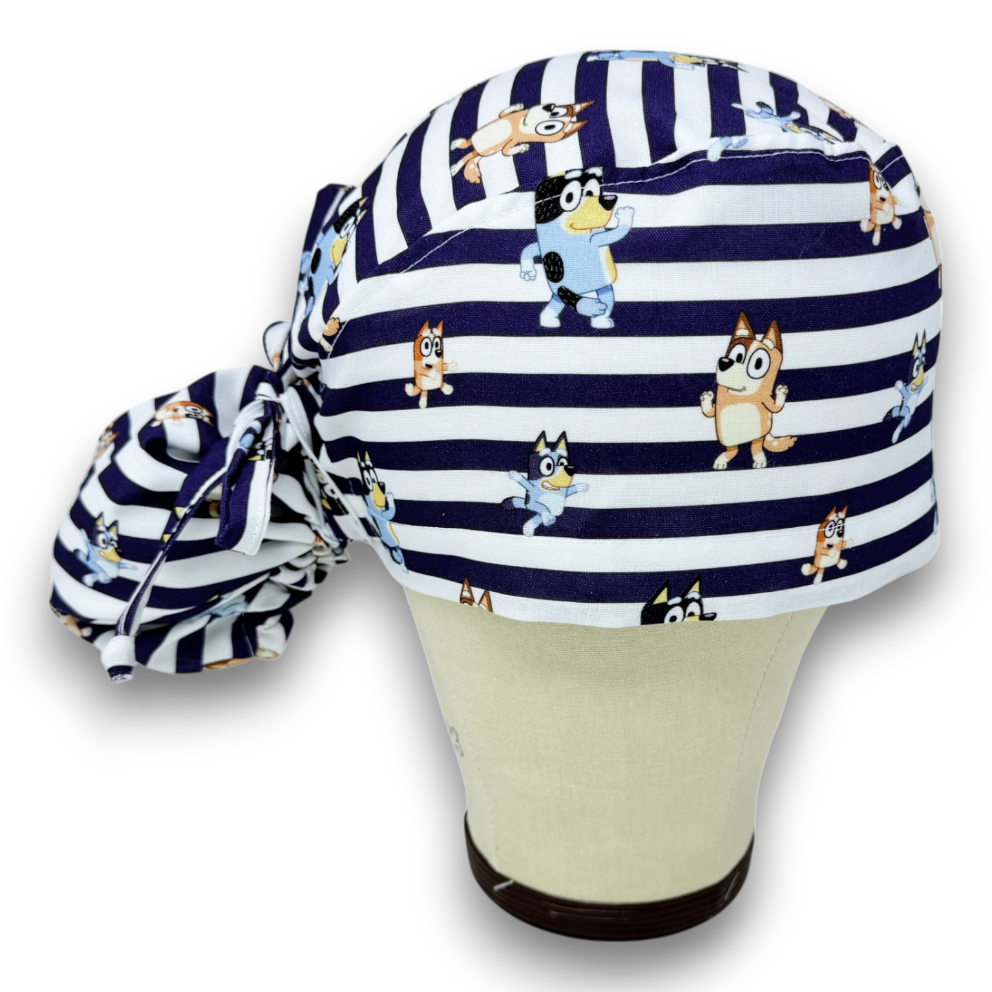 Funny Ponytail scrub cap for women with satin lined option by Paradise Caps.