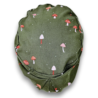 Autumn Mushroom Euro Scrub Cap for Women with Satin Lined Option by Paradise Caps.