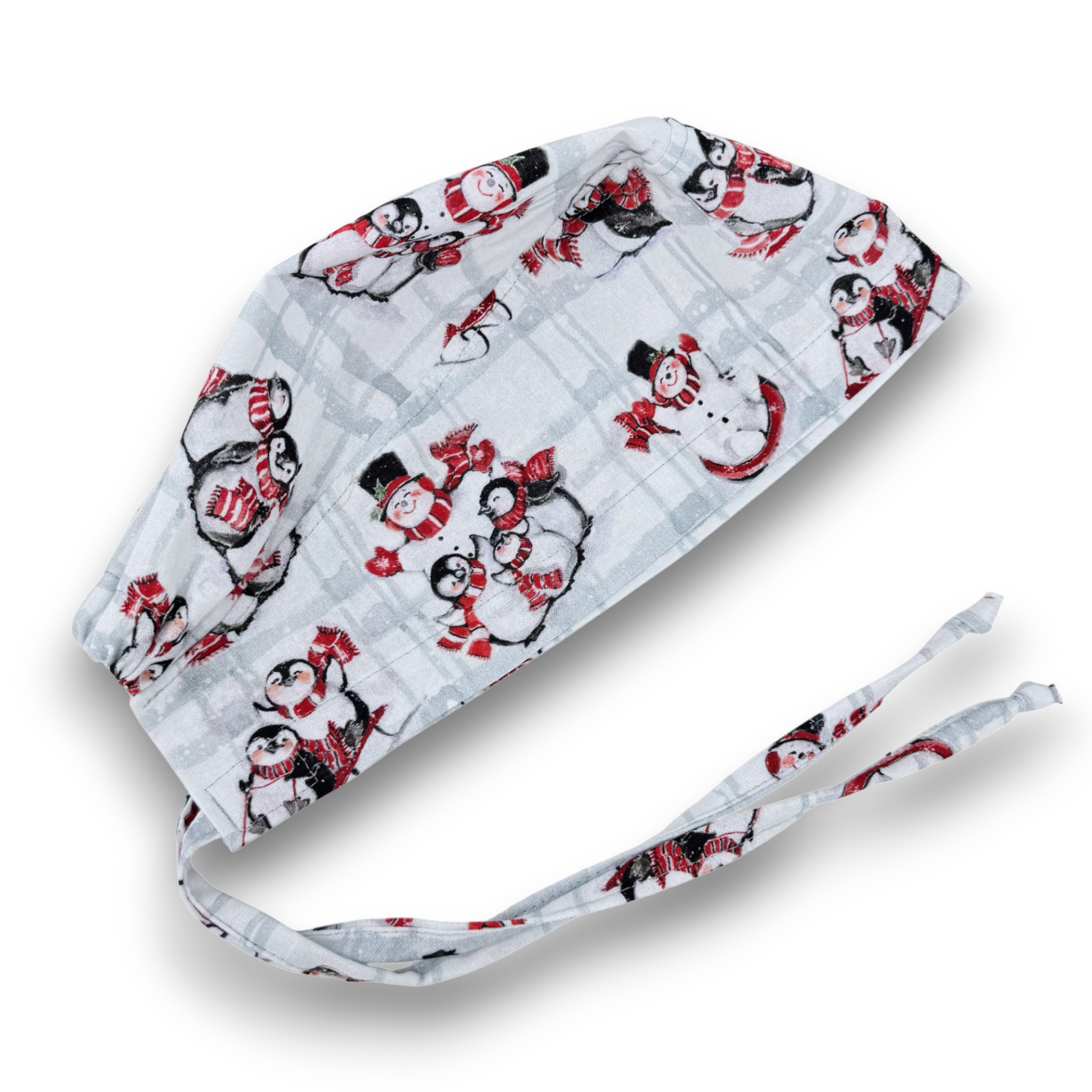 Penguin Skull tie-back style surgical scrub cap for men by Paradise Caps.