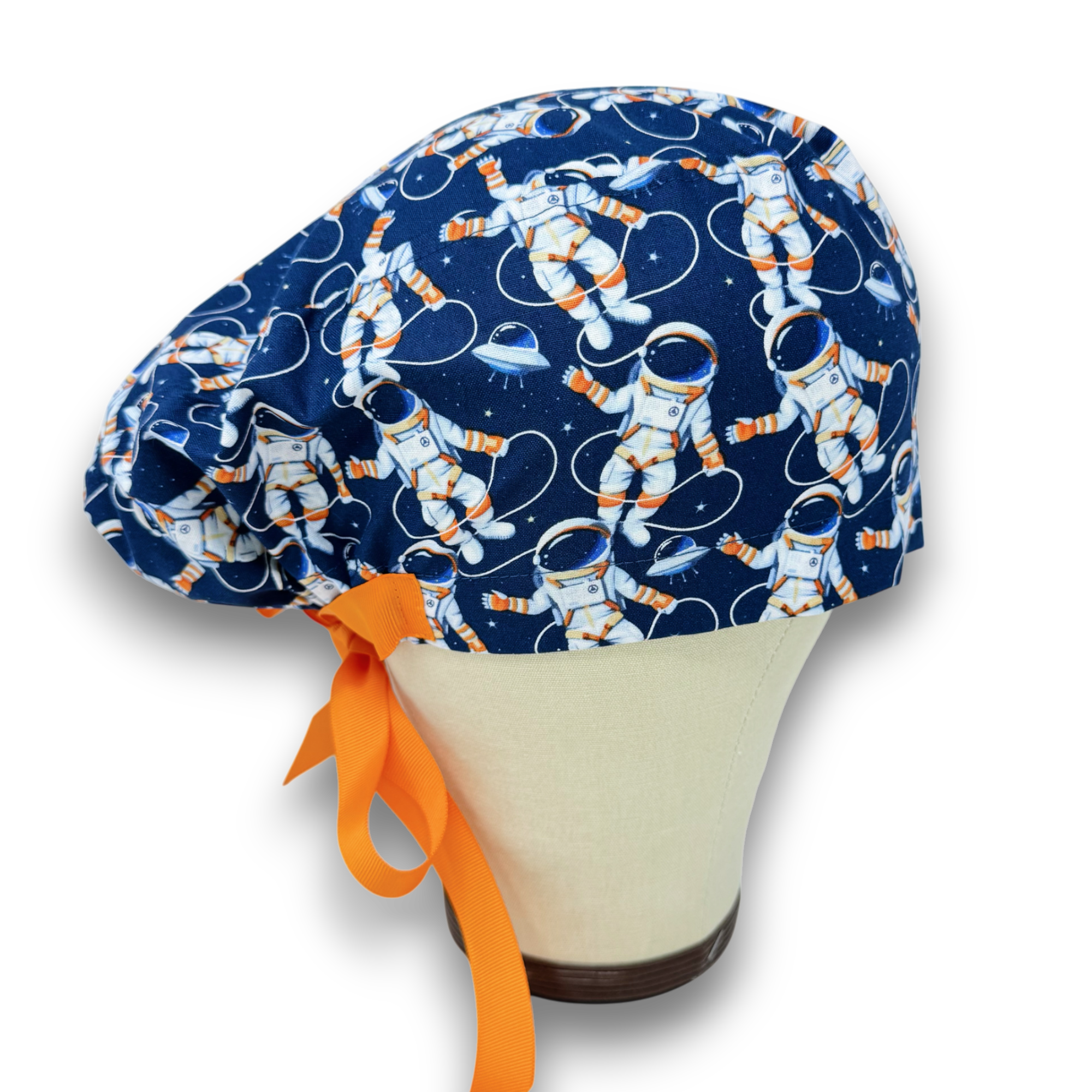 Astronaut Euro scrub cap with ties for Women by Paradise Caps. Euro PLUS style.