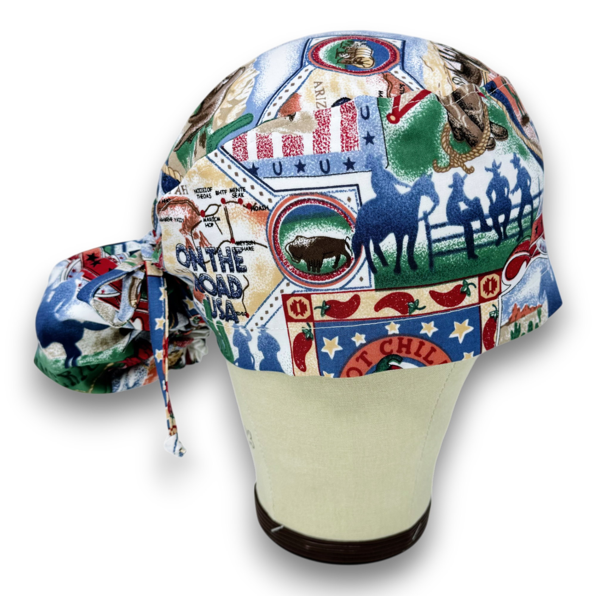Rodeo Ponytail scrub cap for women with satin lined option by Paradise Caps.