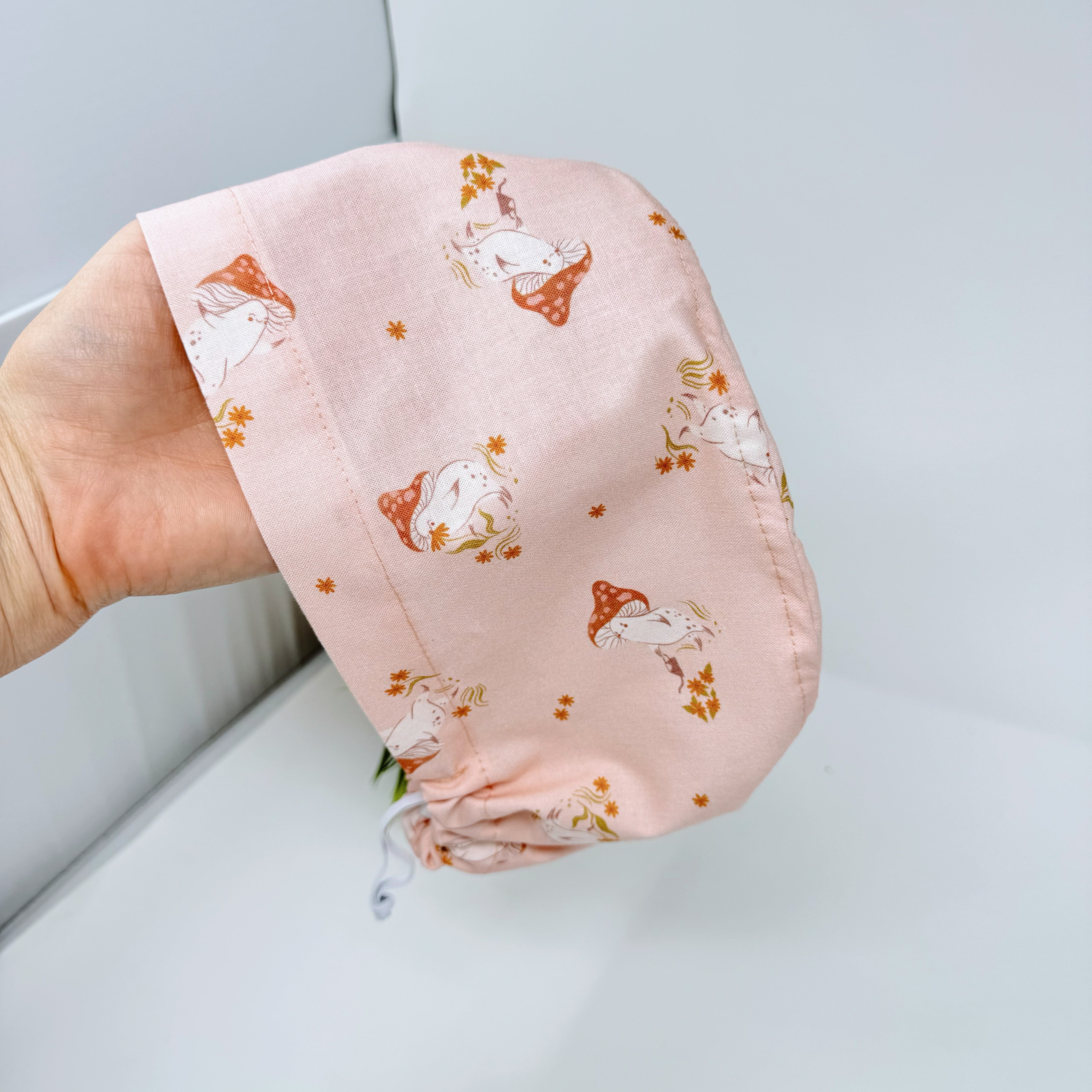 Pearl Mushroom Euro Scrub Cap for Women with Satin Lined Option by Paradise Caps.