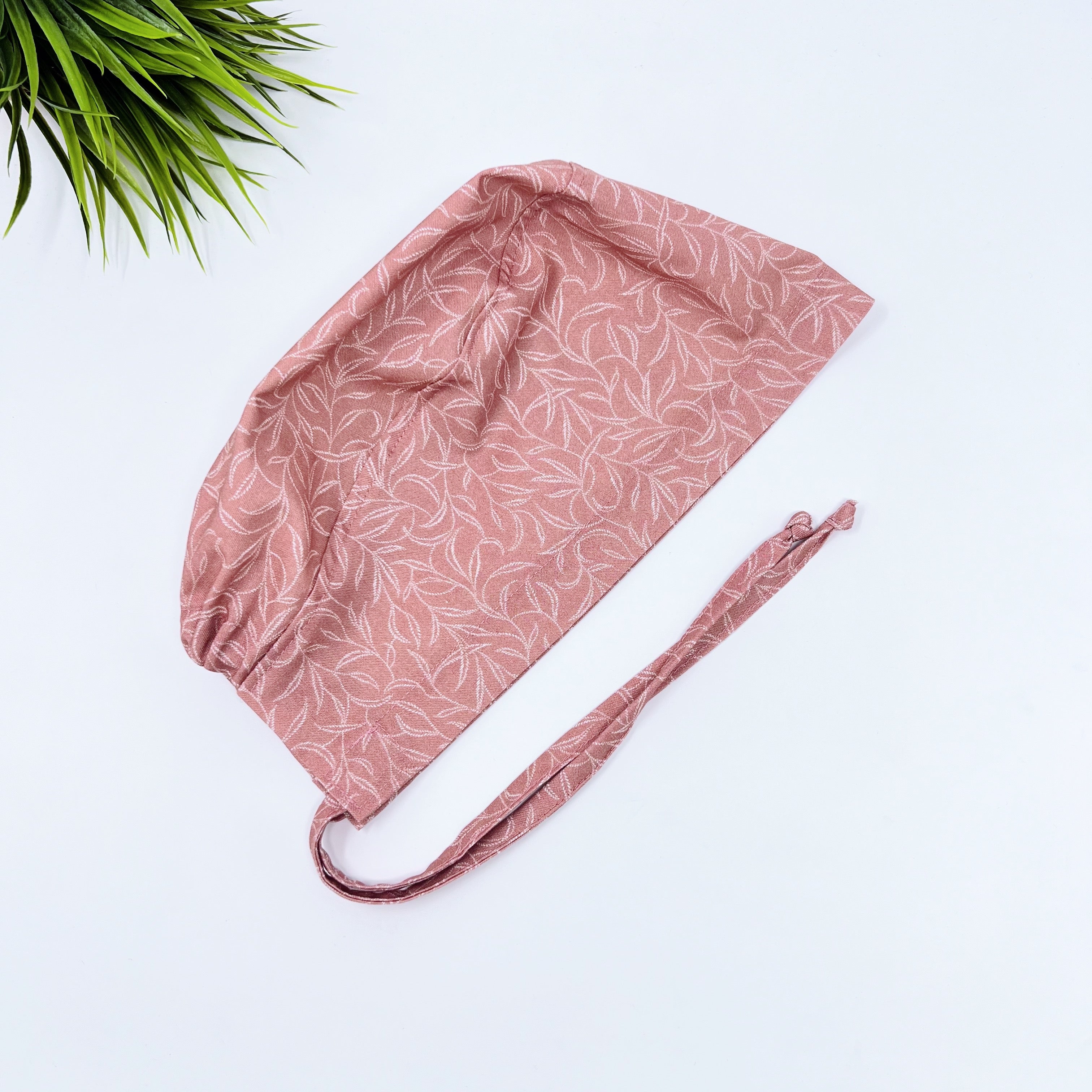 Red White Skull tie-back style surgical scrub cap for men by Paradise Caps.