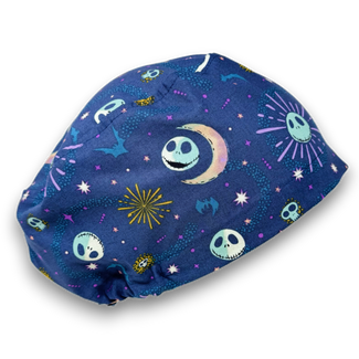 Skelly Moon Euro Scrub Cap for Women with Satin Lined Option by Paradise Caps.