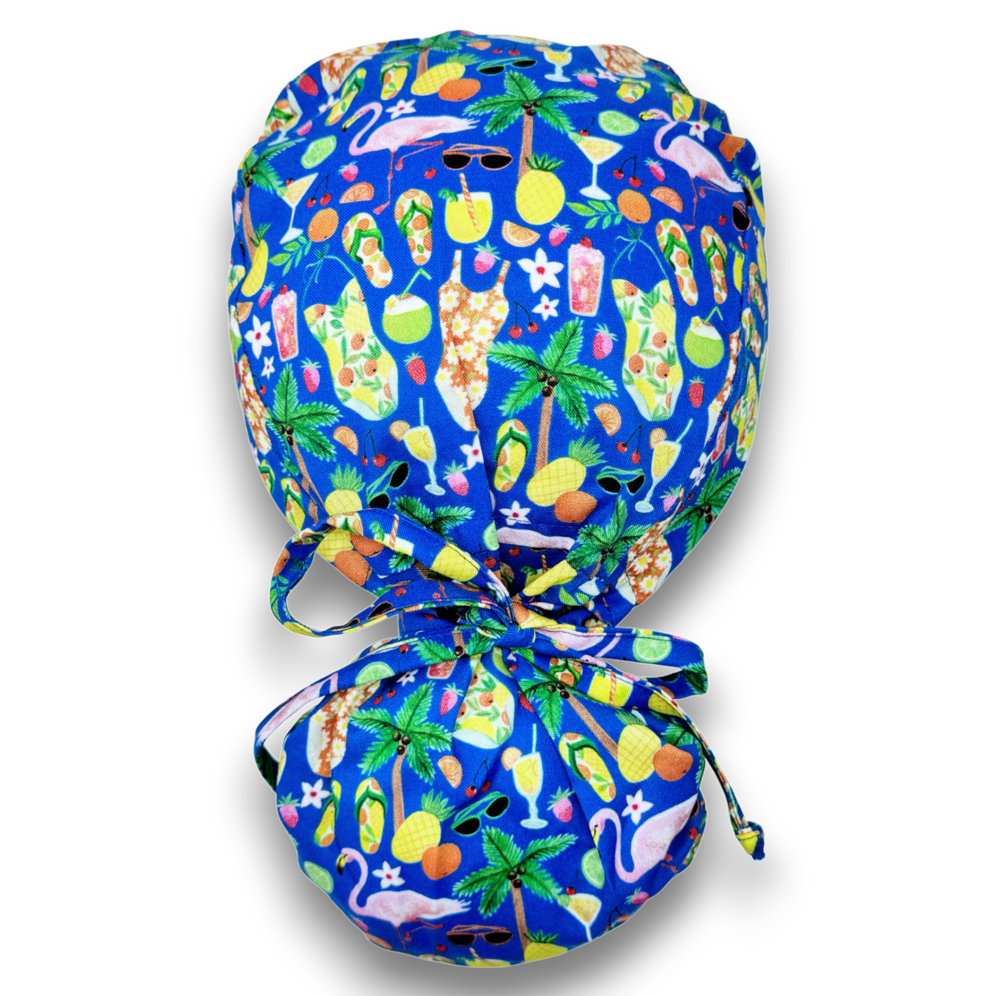 Summertime Ponytail scrub cap for women with satin lined option by Paradise Caps.