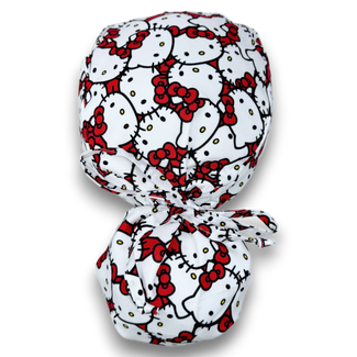 Ponytail scrub cap for women with satin lined option by Paradise Caps.