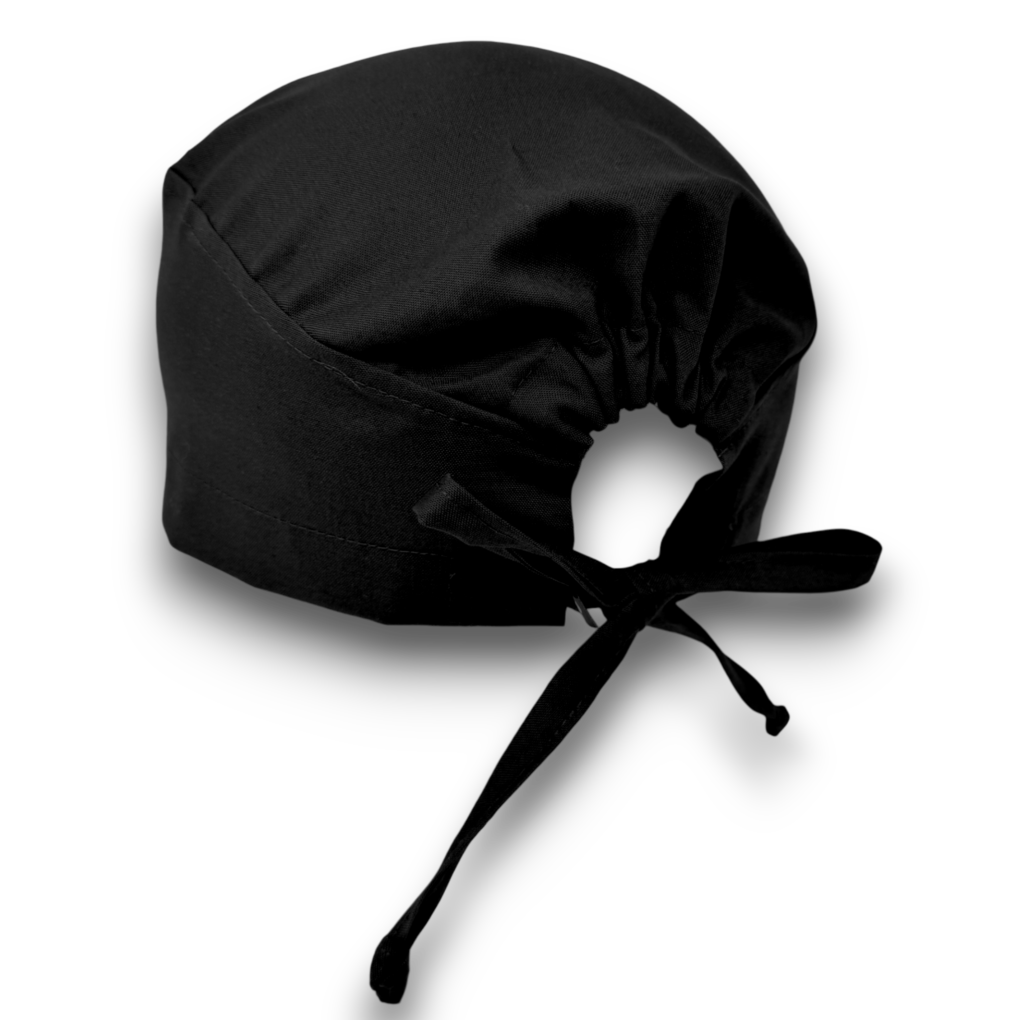 Black Skull tie-back style surgical scrub cap for men by Paradise Caps.