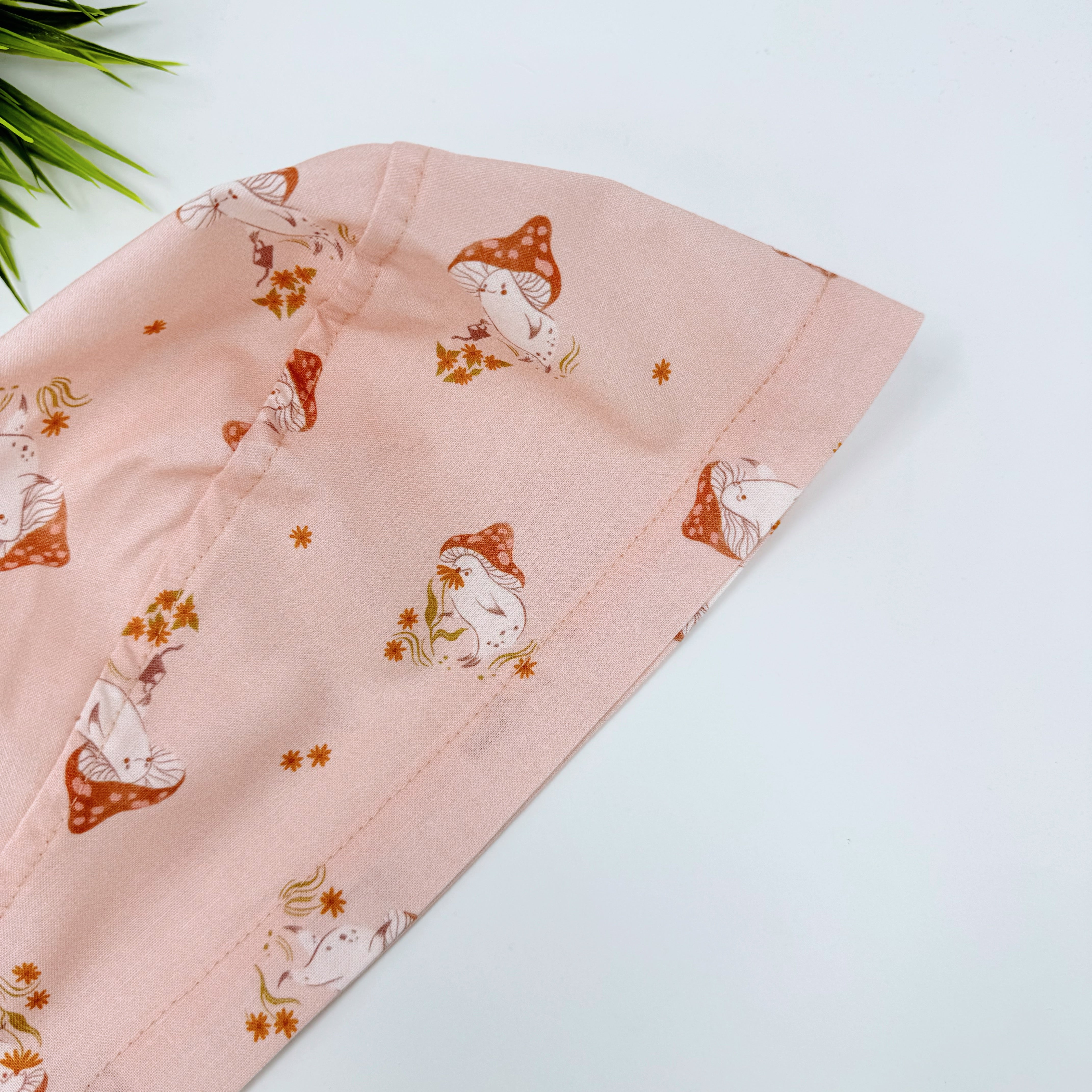 Pearl Mushroom Skull tie-back style surgical scrub cap for men by Paradise Caps.