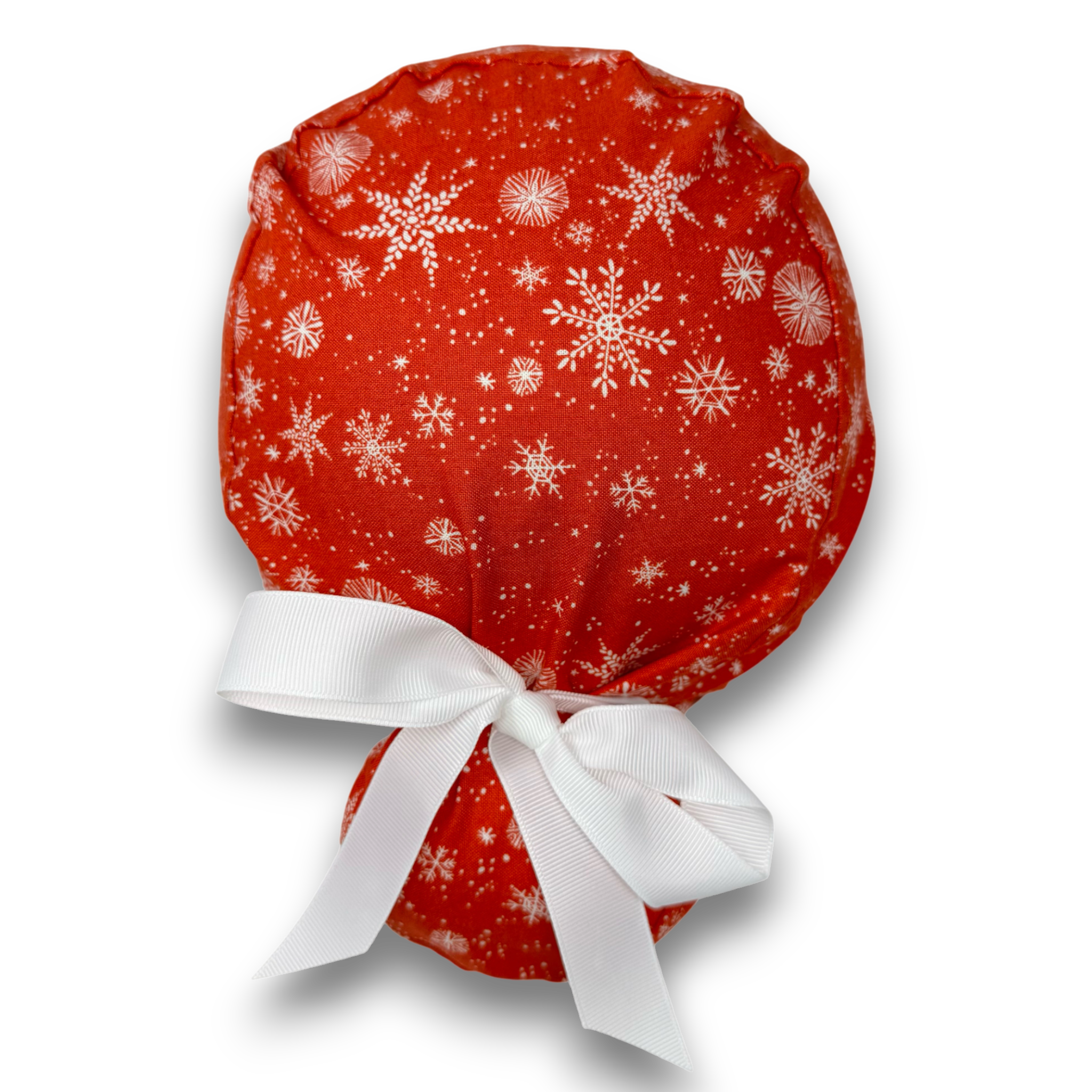 Christmas Euro scrub cap with ties for Women by Paradise Caps. Euro PLUS style.