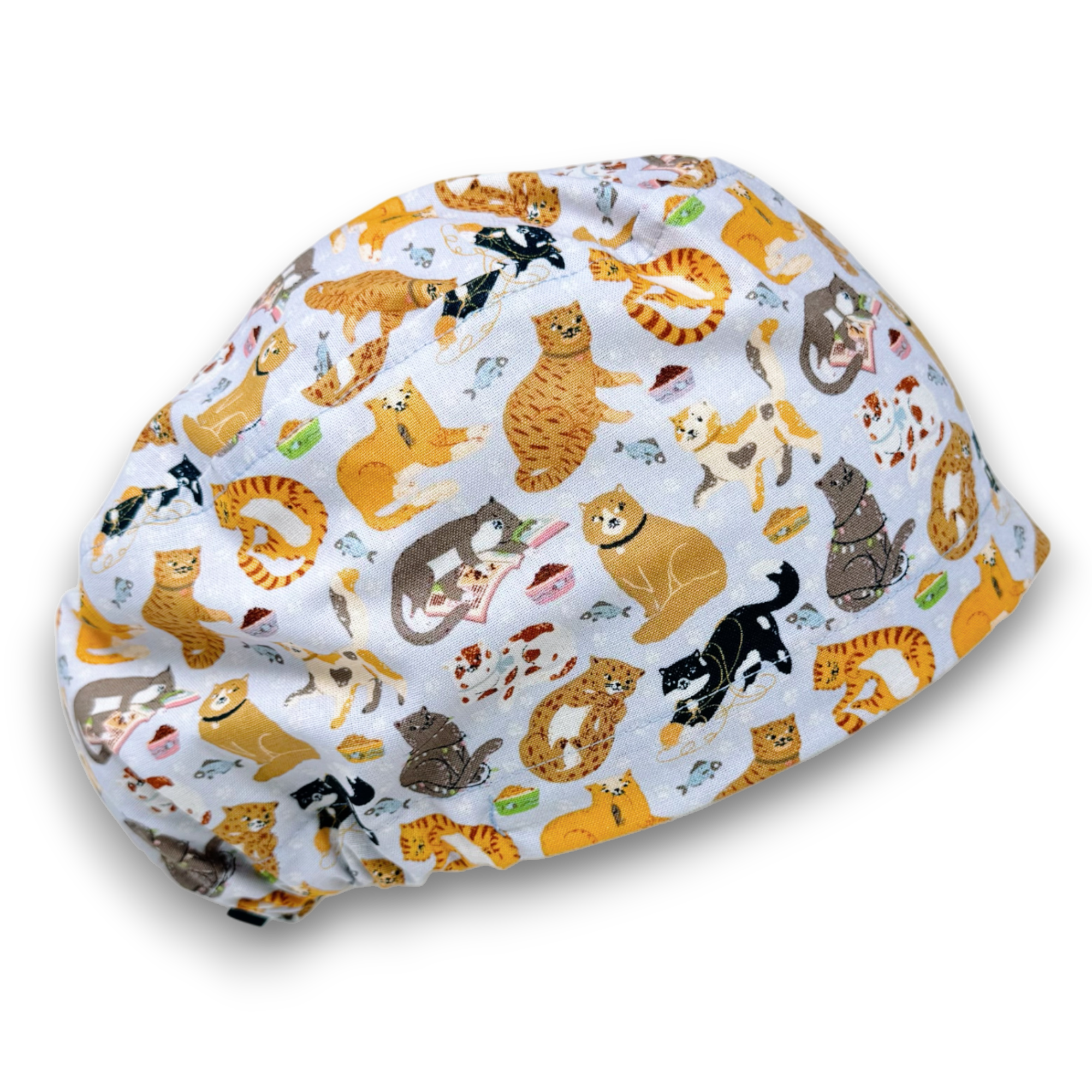 Cat Euro Scrub Cap for Women with Satin Lined Option by Paradise Caps.