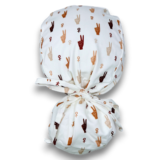 Pediatric Ponytail scrub cap for women with satin lined option by Paradise Caps.