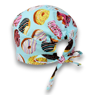 Donut Skull tie-back style surgical scrub cap by Paradise Caps.