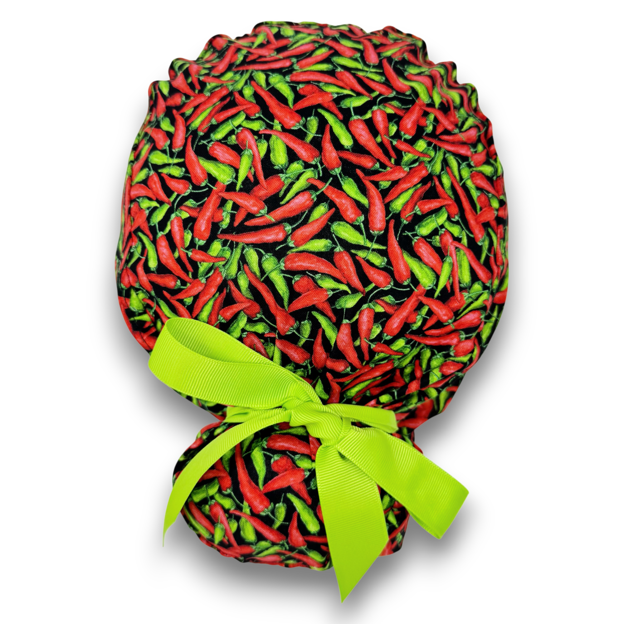 Chili Euro scrub cap with ties for Women by Paradise Caps. Euro PLUS style.