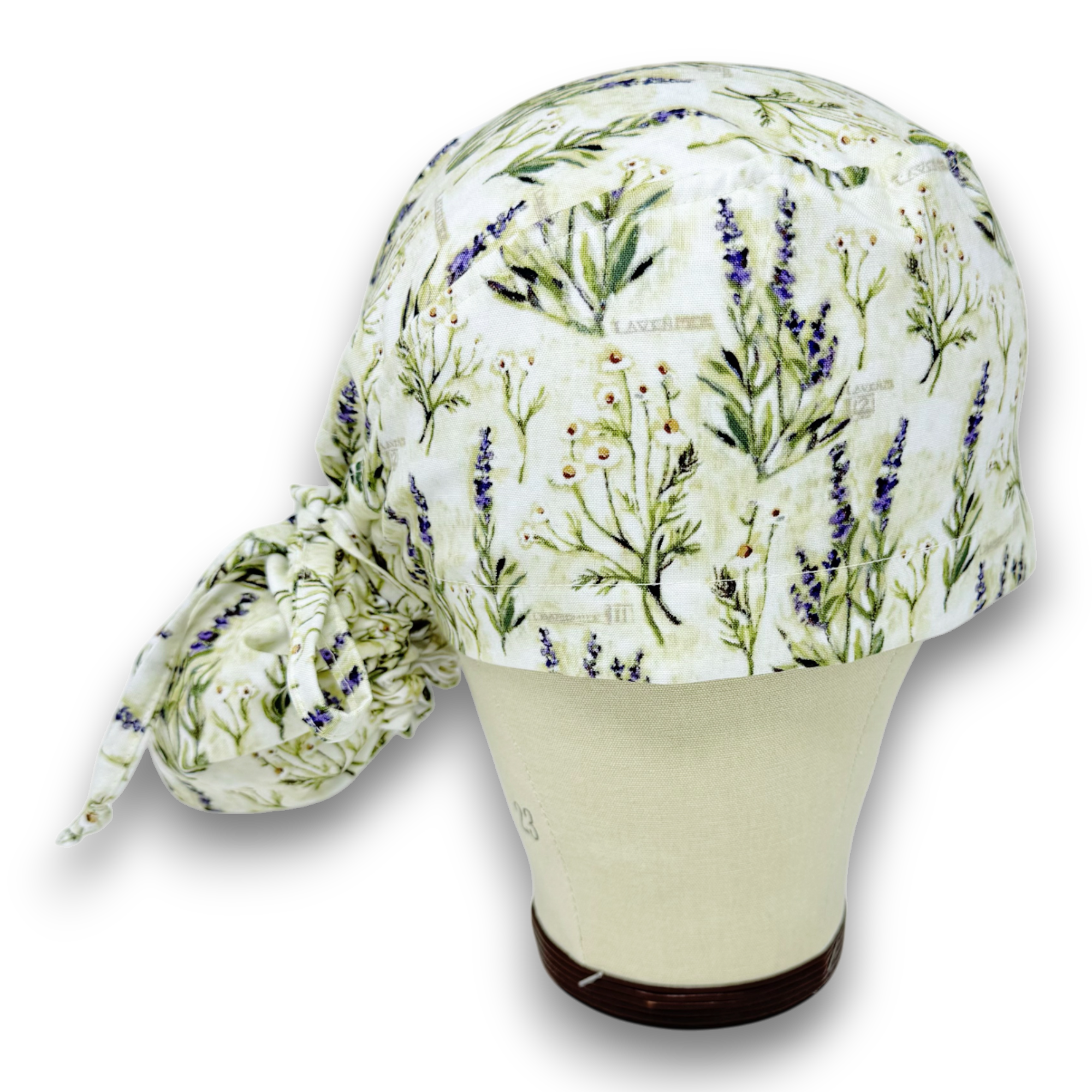 Lavender Ponytail scrub cap for women with satin lined option by Paradise Caps.