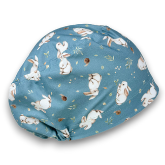 Sage Bunnies Euro Scrub Cap for Women with Satin Lined Option by Paradise Caps.