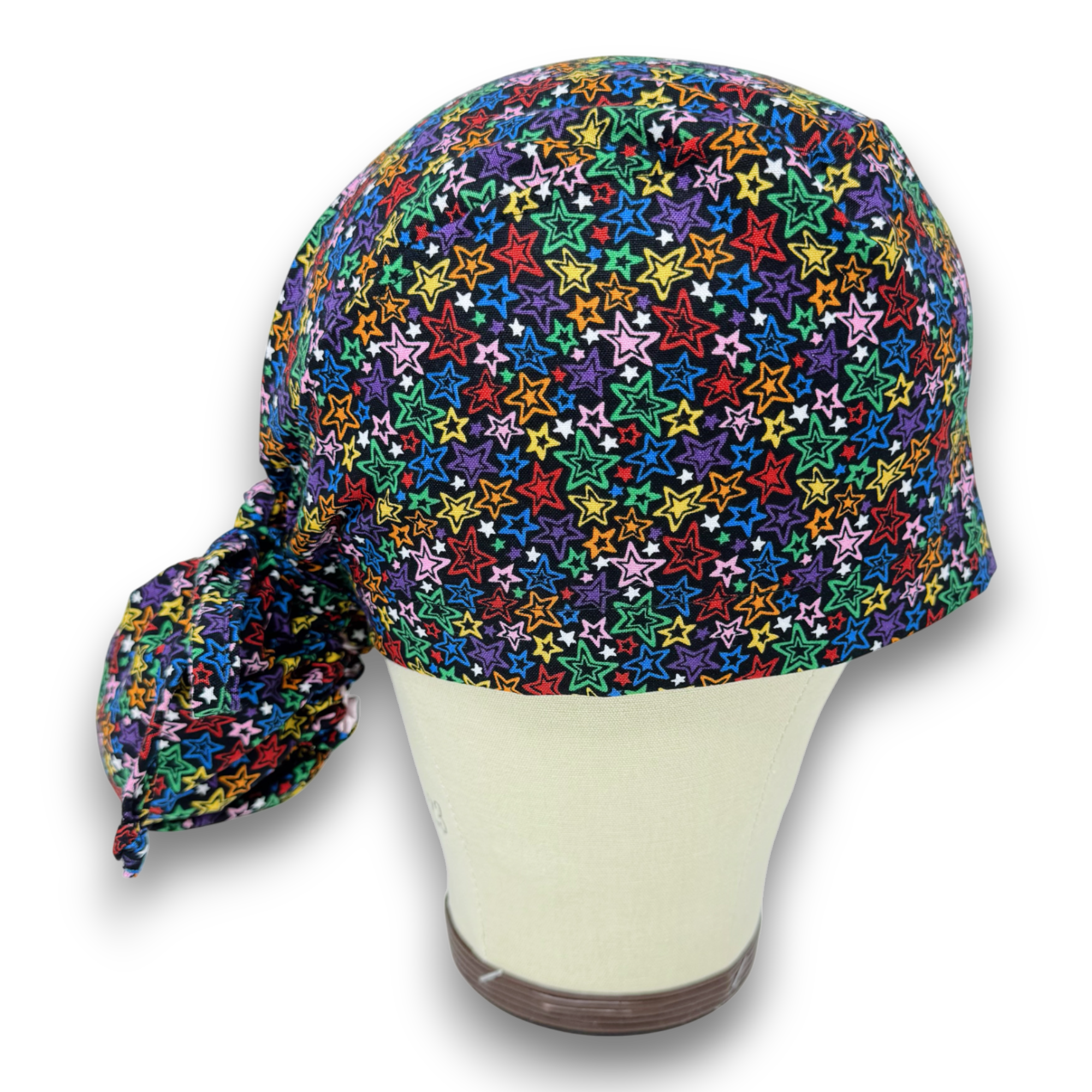 Star Ponytail scrub cap for women with satin lined option by Paradise Caps.