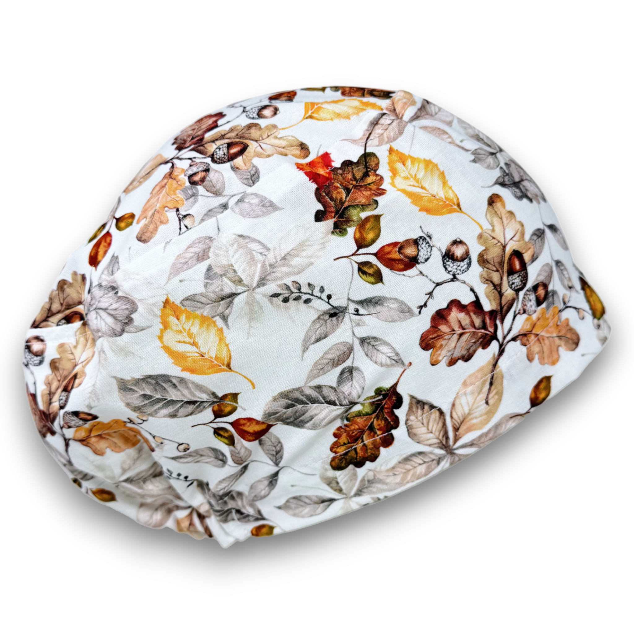 Fall Acorns And Leaves Euro Scrub Cap for Women with Satin Lined Option by Paradise Caps.