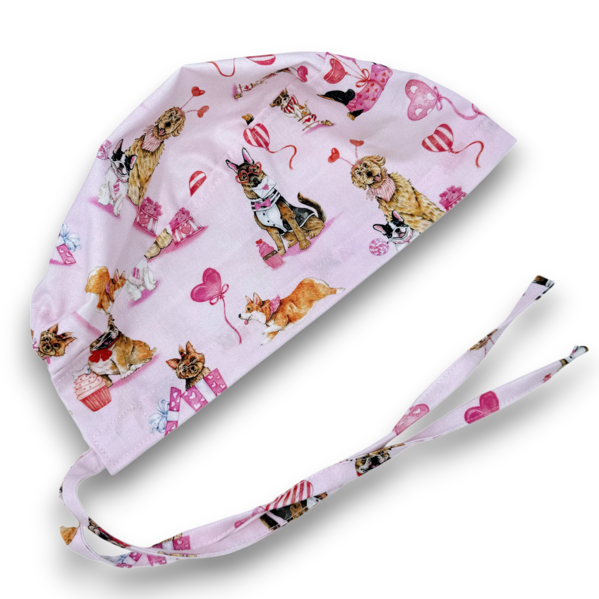 Dog Skull tie-back style surgical scrub cap for men by Paradise Caps.