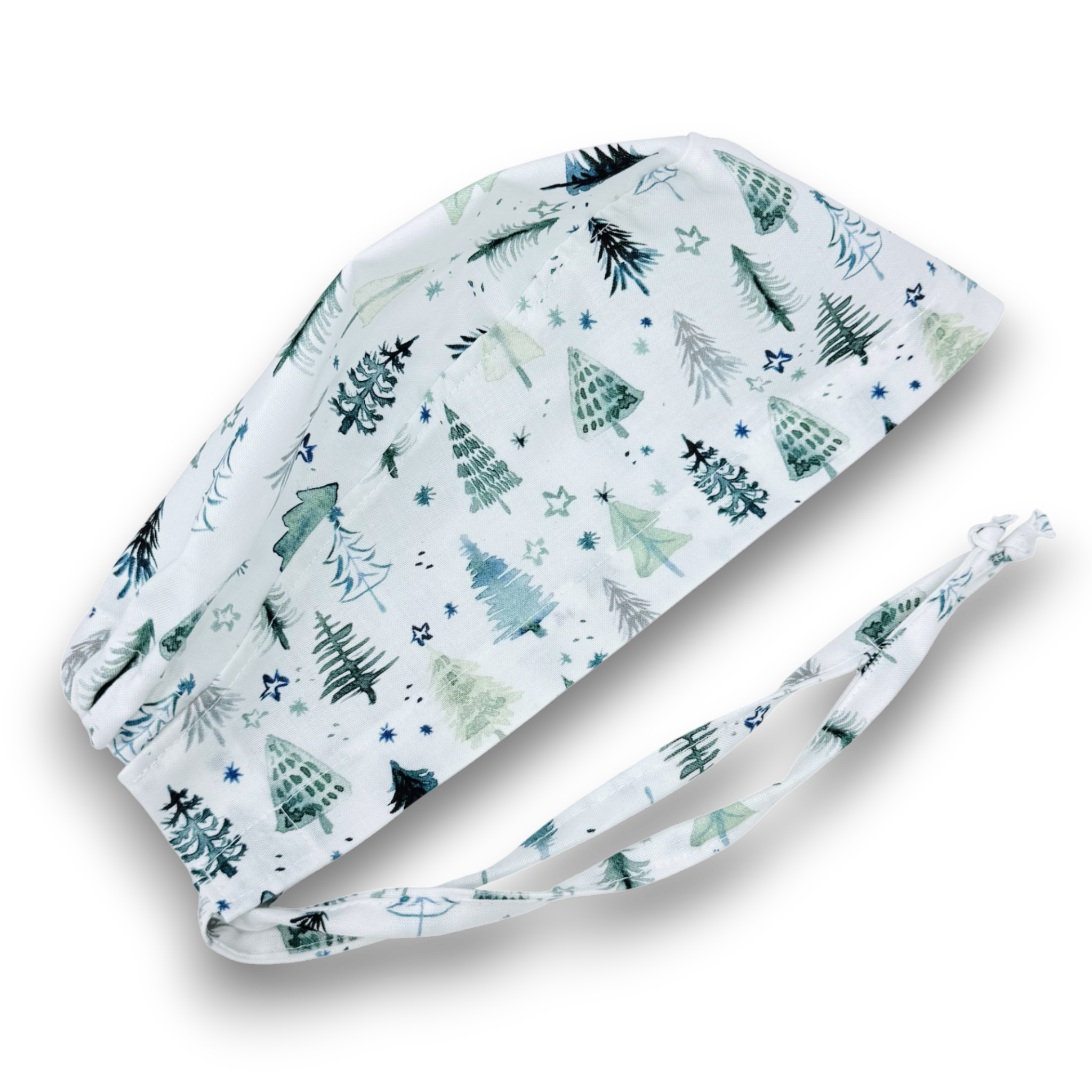 Winter tree skull tie-back style surgical scrub cap for men by Paradise Caps.