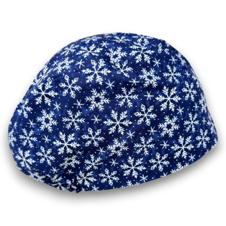 Snowflakes Euro Scrub Cap for Women with Satin Lined Option by Paradise Caps.