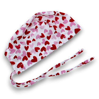 Valentine's day Skull tie-back style surgical scrub cap for men by Paradise Caps.