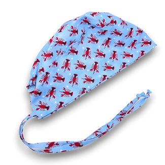 Lobster Skull tie-back style surgical scrub cap for men by Paradise Caps.