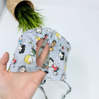 Peanuts Skull tie-back style surgical scrub cap for men by Paradise Caps.