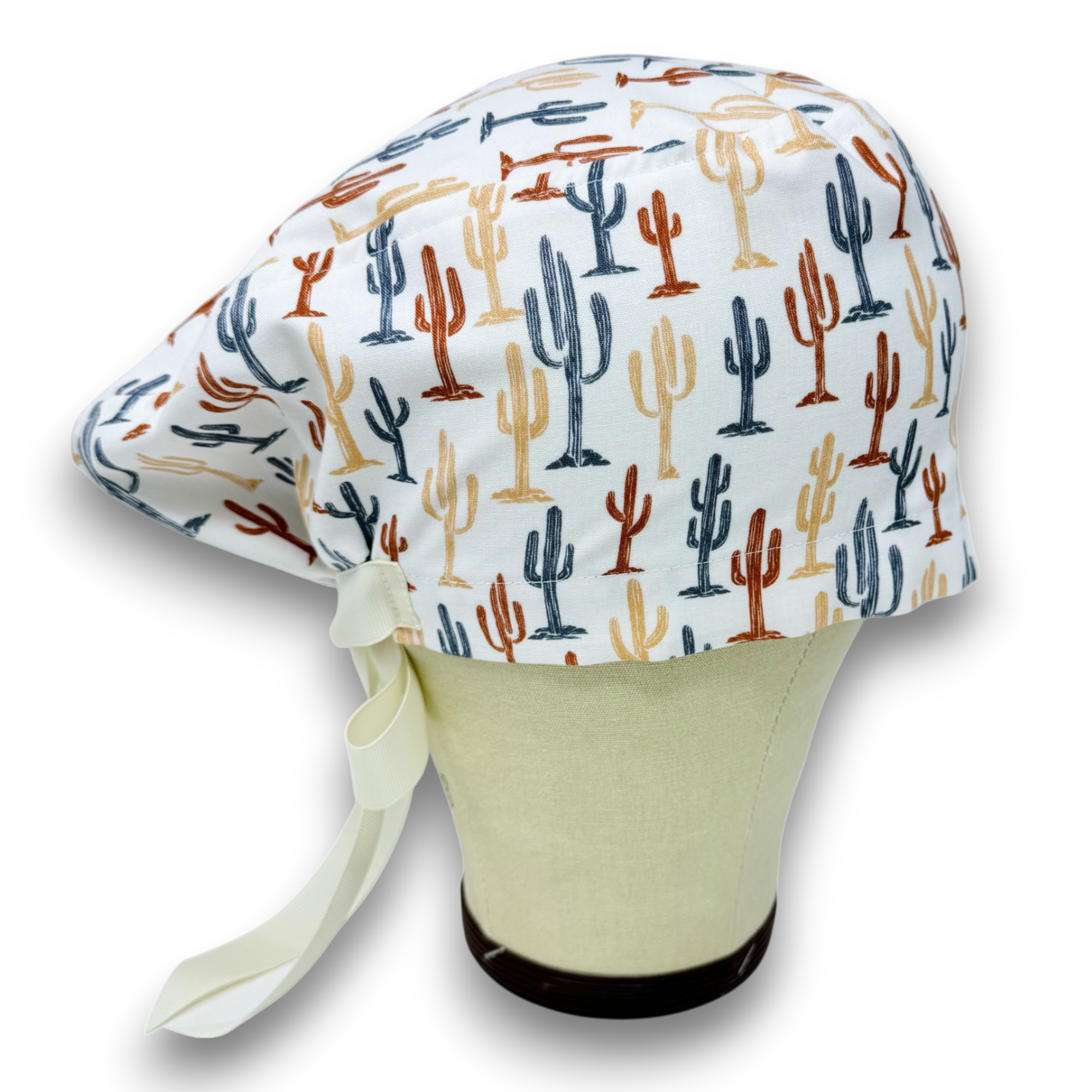 Cactus Euro scrub cap with ties for Women by Paradise Caps. Euro PLUS style.