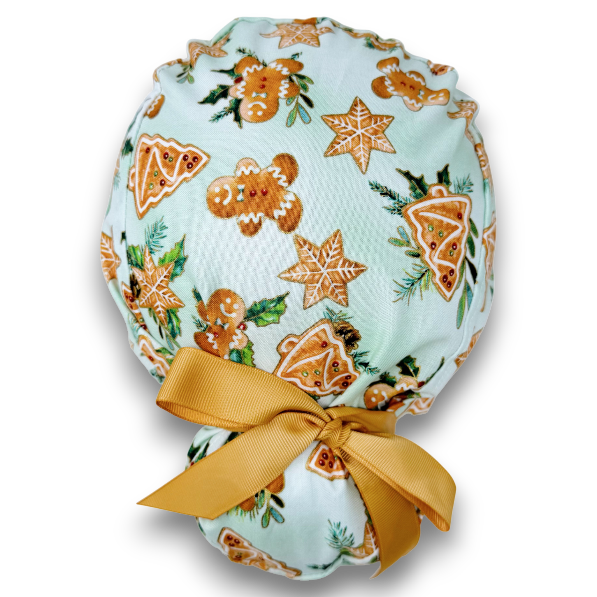Gingerbread Euro scrub cap with ties for Women by Paradise Caps. Euro PLUS style.