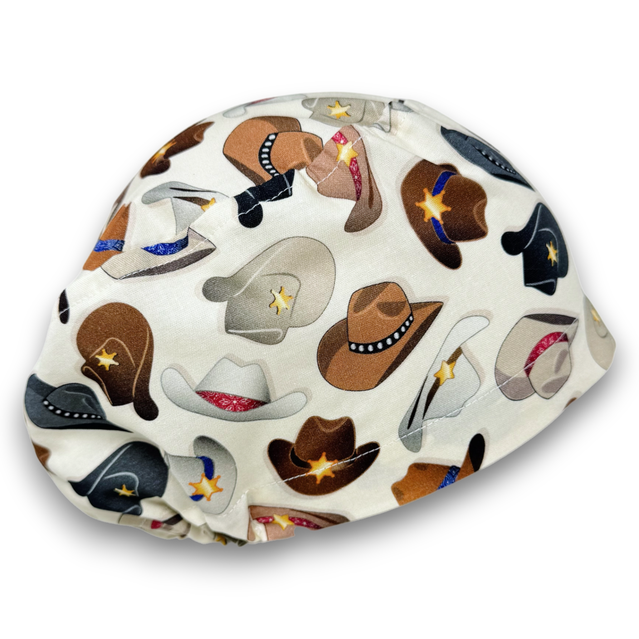 Cowboy Hats – Western Print Euro Scrub Cap for Women with Satin Lined Option by Paradise Caps.