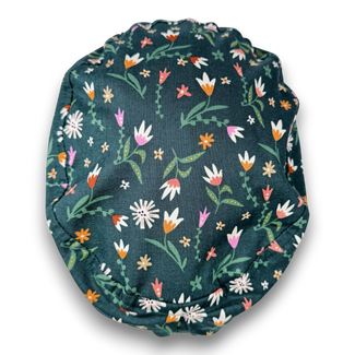 Flowers Euro Scrub Cap for Women with Satin Lined Option by Paradise Caps.