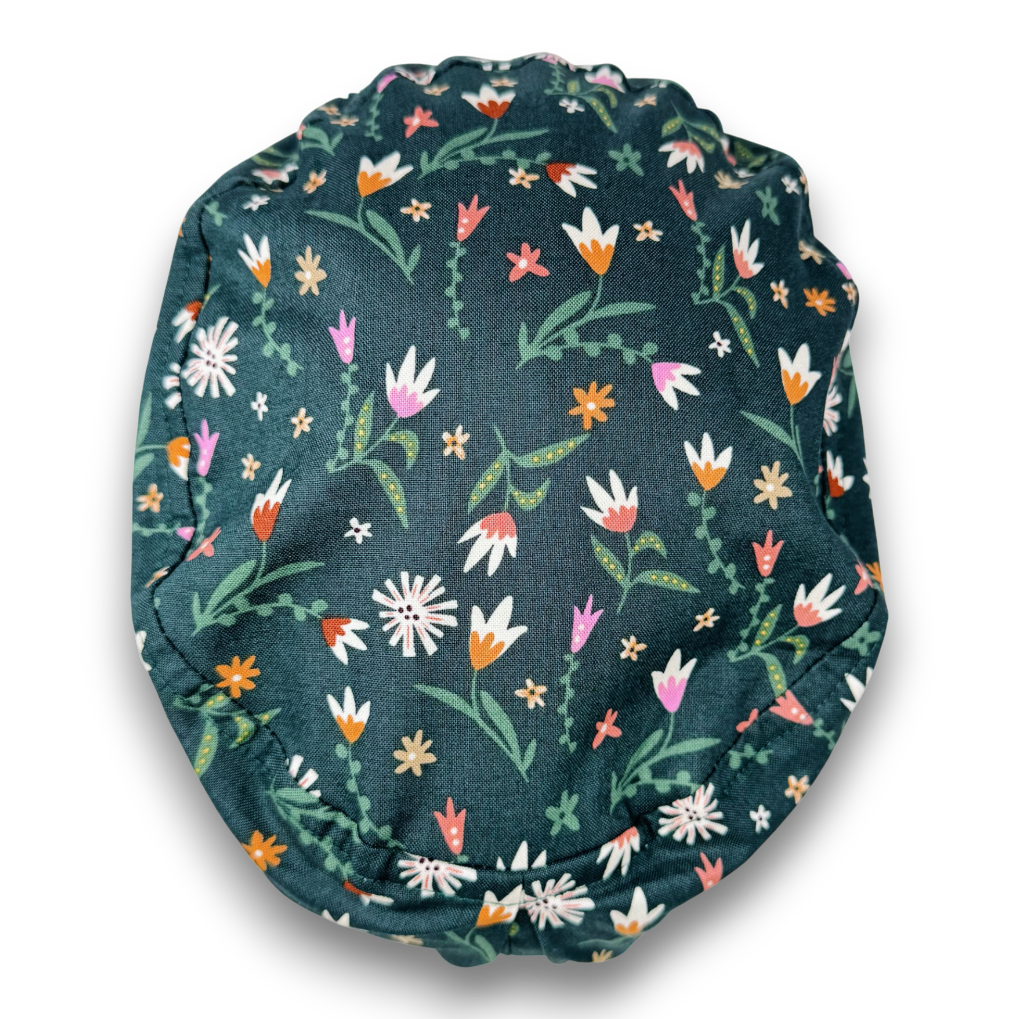 Flowers Euro Scrub Cap for Women with Satin Lined Option by Paradise Caps.
