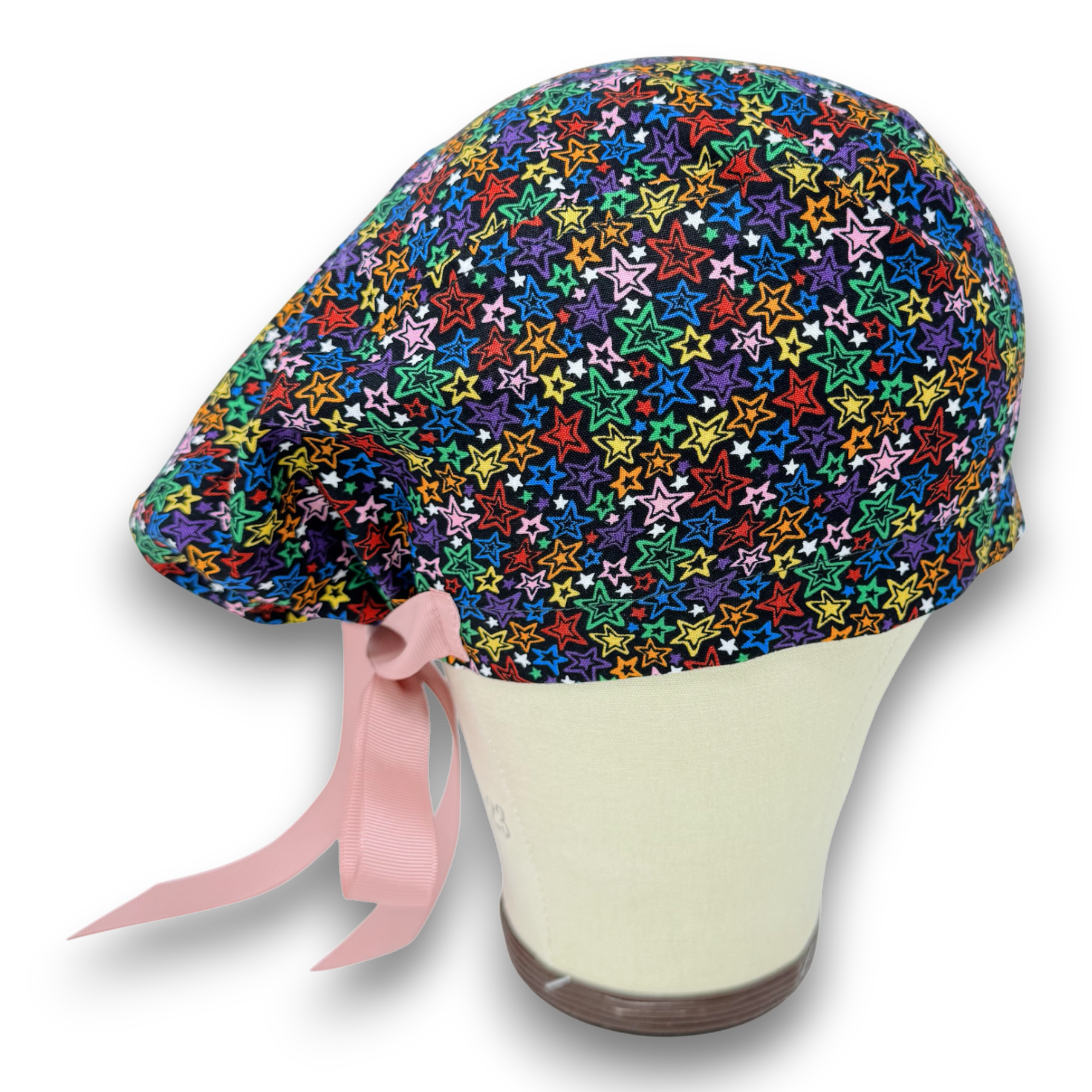 Star Euro scrub cap with ties for Women by Paradise Caps. Euro PLUS style.