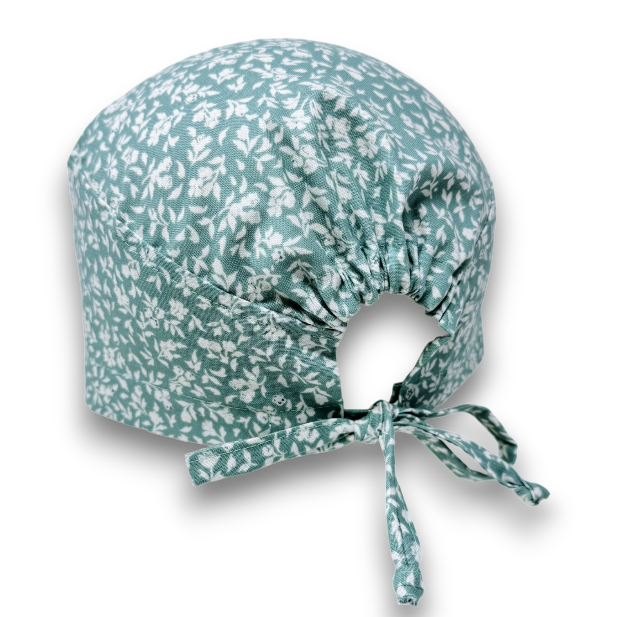 Floral Skull tie-back style surgical scrub cap for men by Paradise Caps.