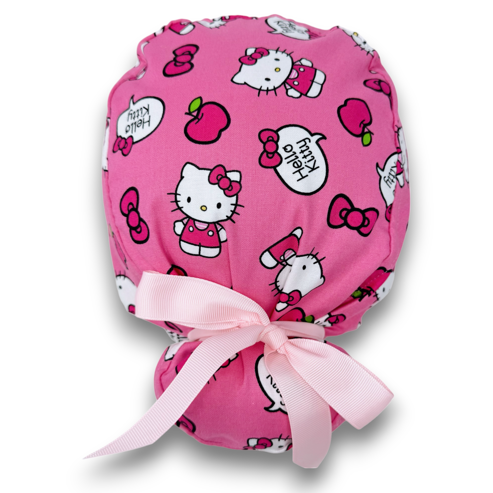 Pink Euro Euro scrub cap with ties for Women by Paradise Caps. Euro PLUS style.