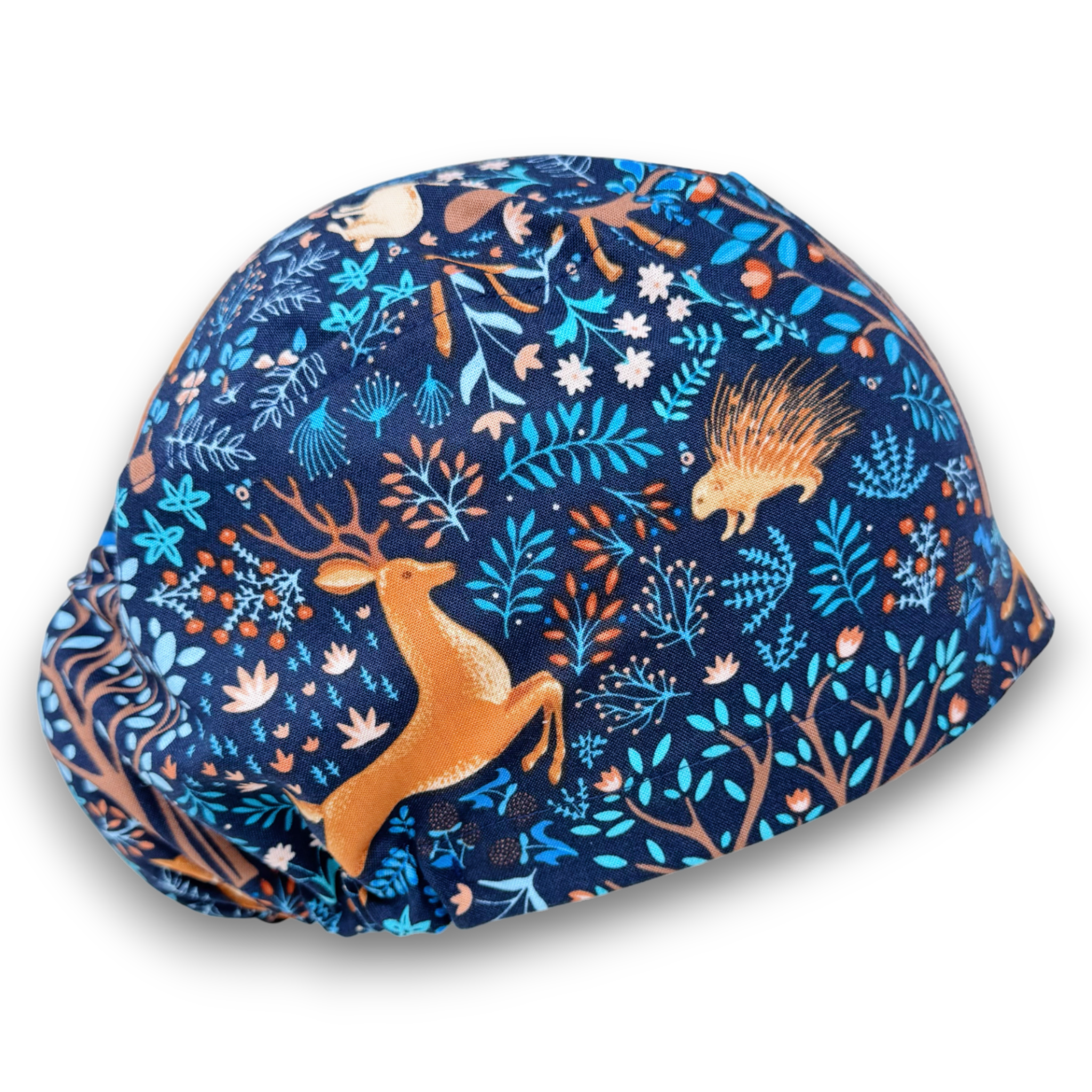 Woodland Animals Euro Scrub Cap for Women with Satin Lined Option by Paradise Caps.