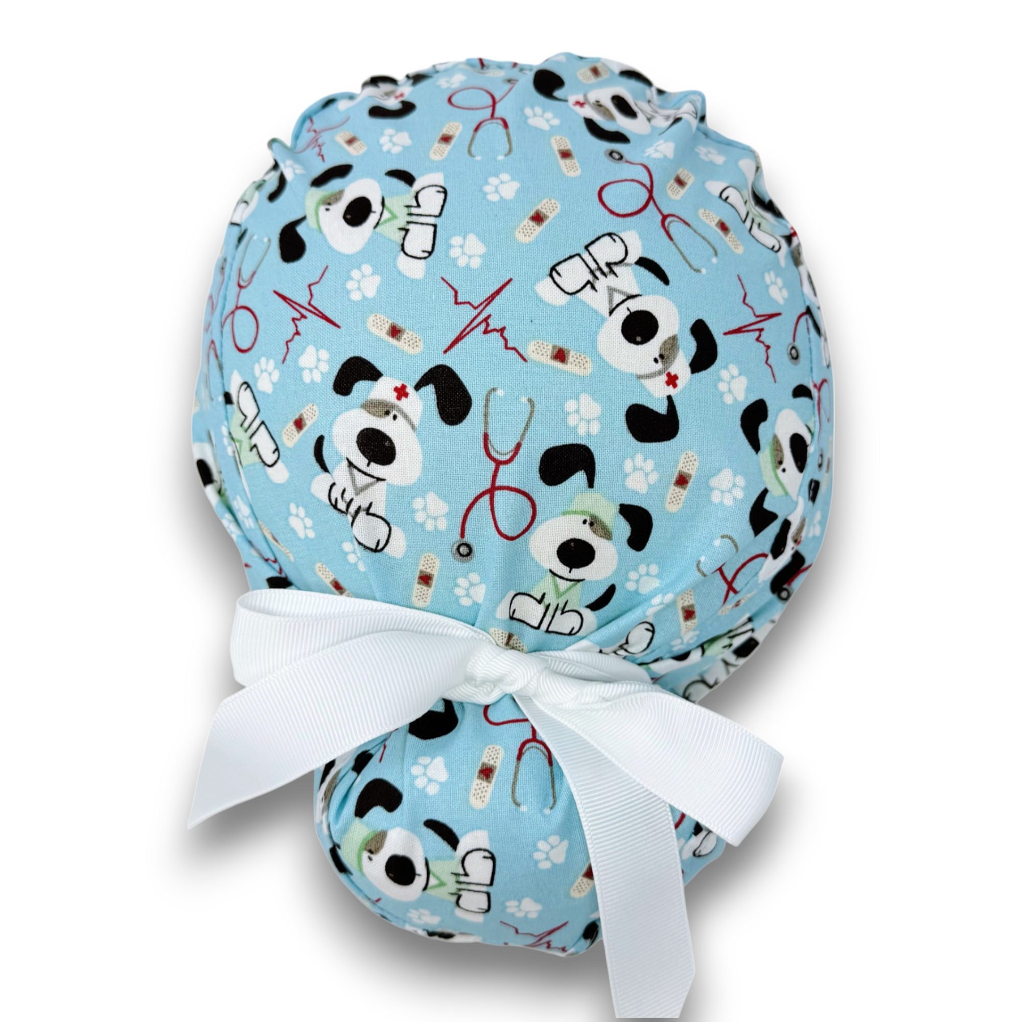 Dog Euro scrub cap with ties for Women by Paradise Caps. Euro PLUS style.