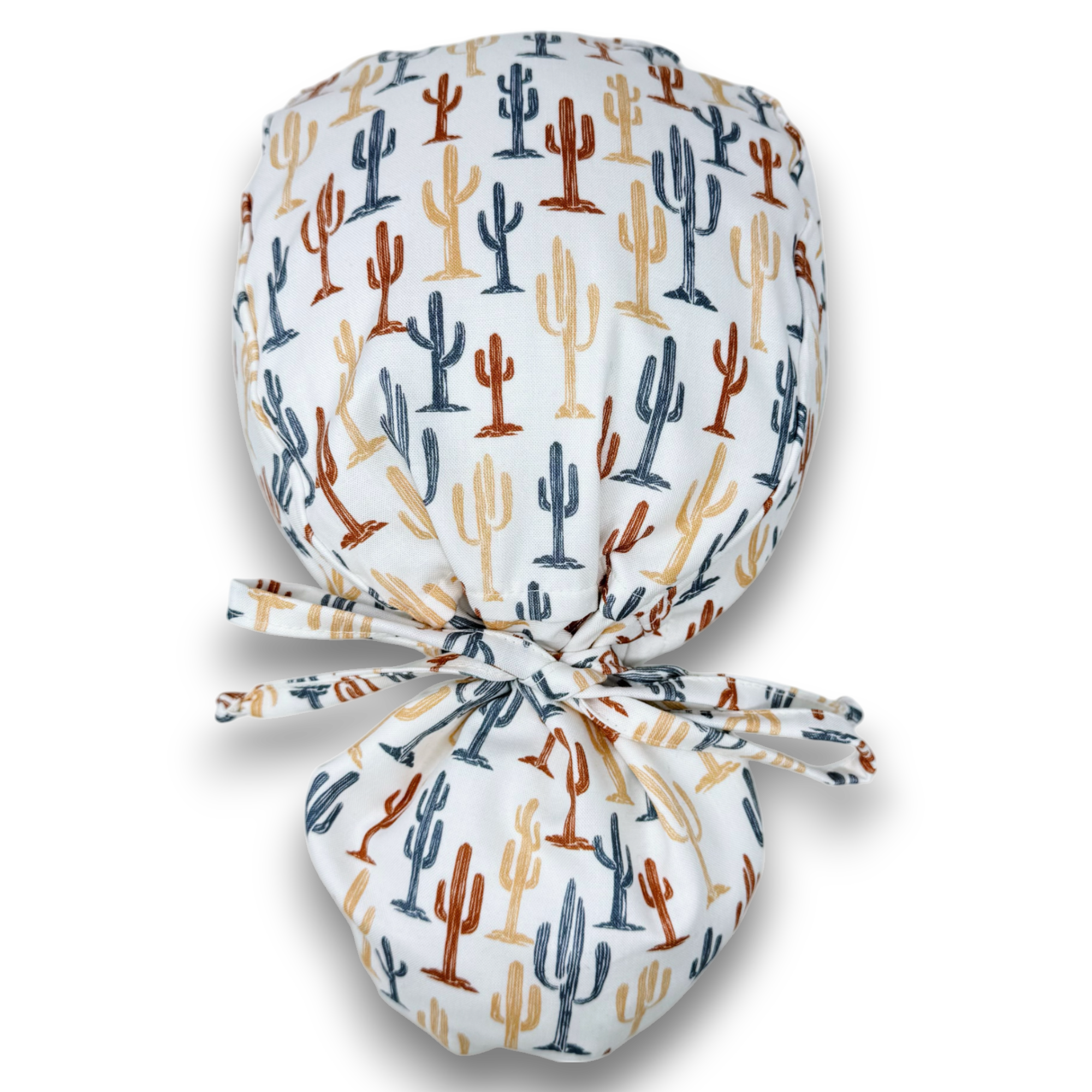 Cactus Ponytail scrub cap for women with satin lined option by Paradise Caps.