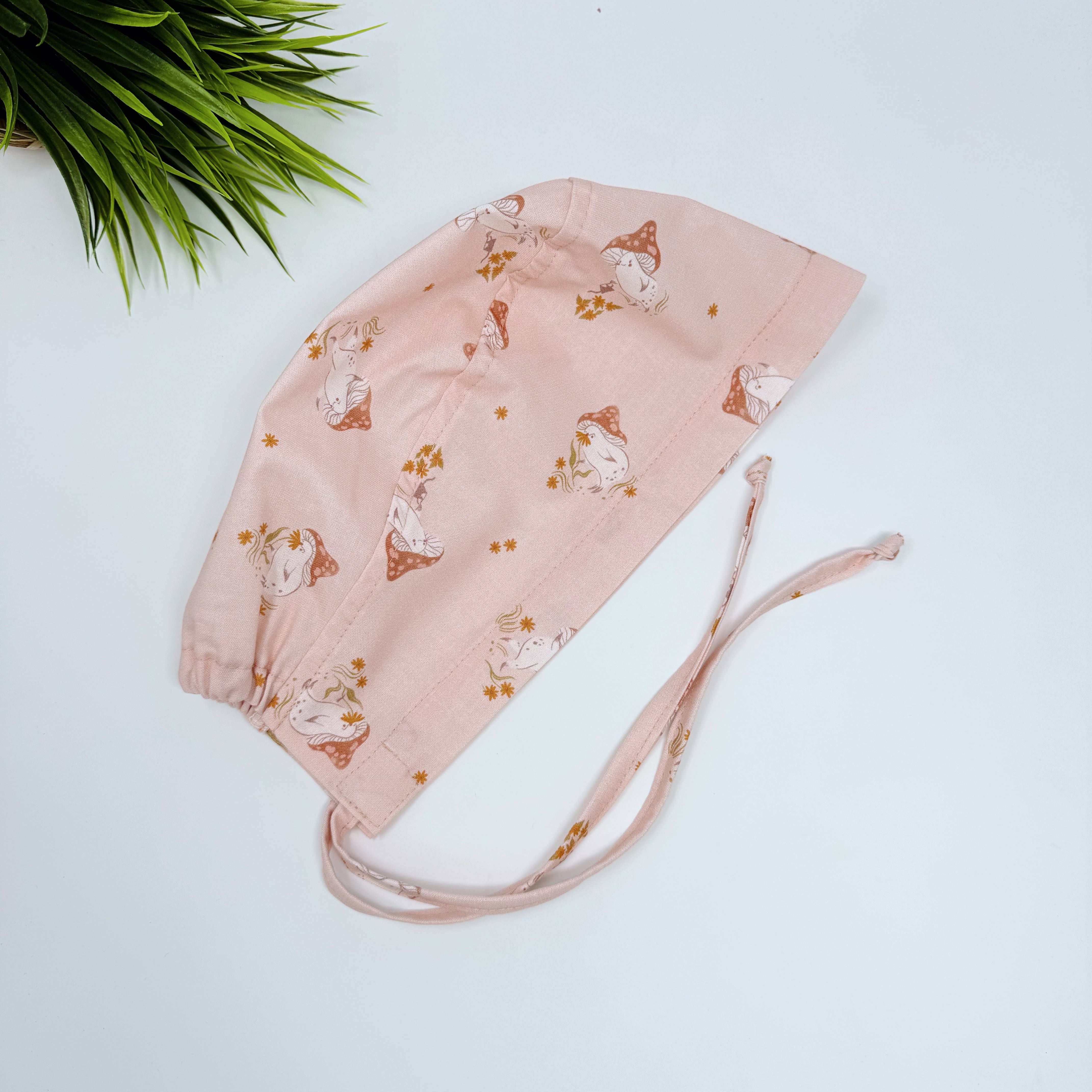 Pearl Mushroom Skull tie-back style surgical scrub cap for men by Paradise Caps.