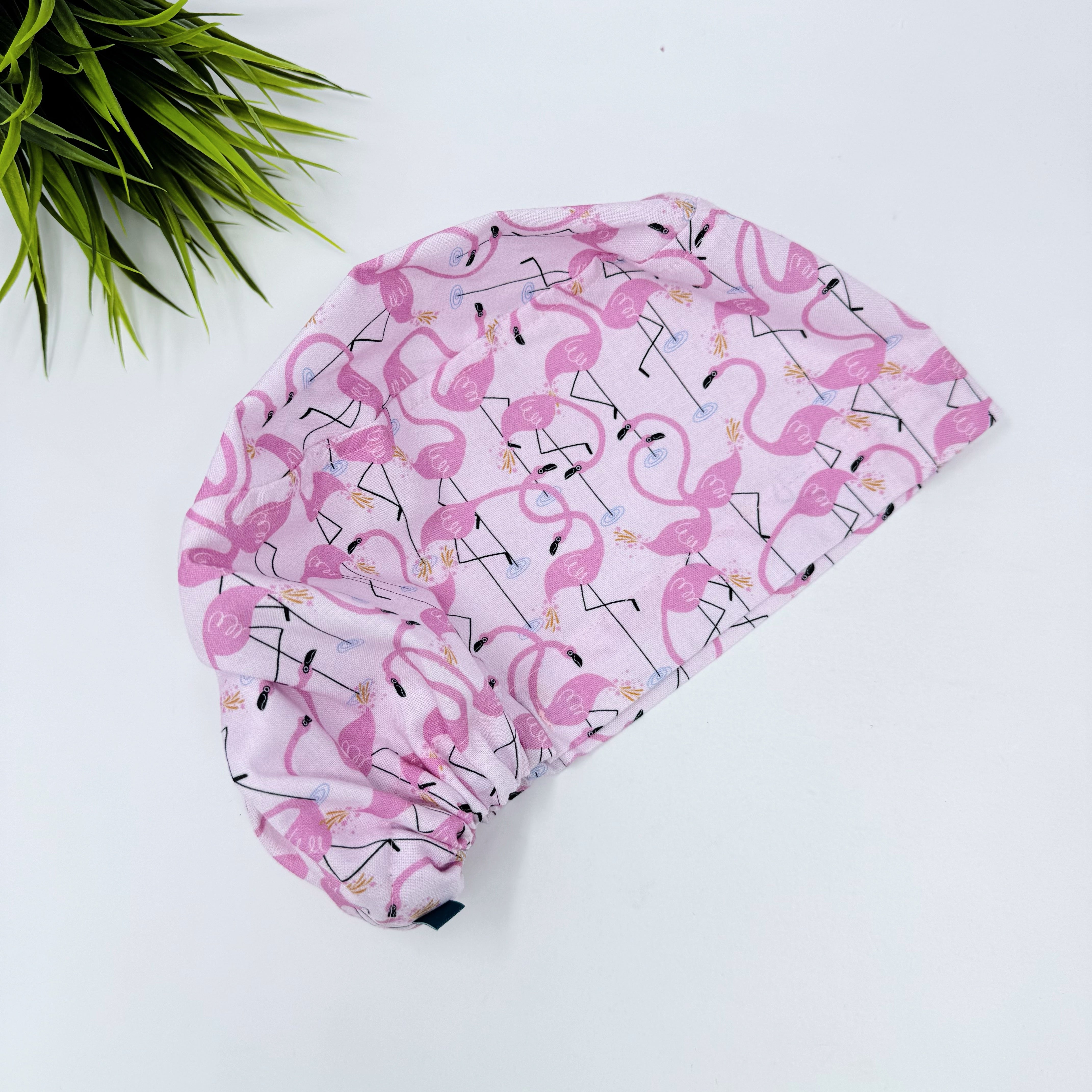 Flamingo Euro Scrub Cap for Women with Satin Lined Option by Paradise Caps.