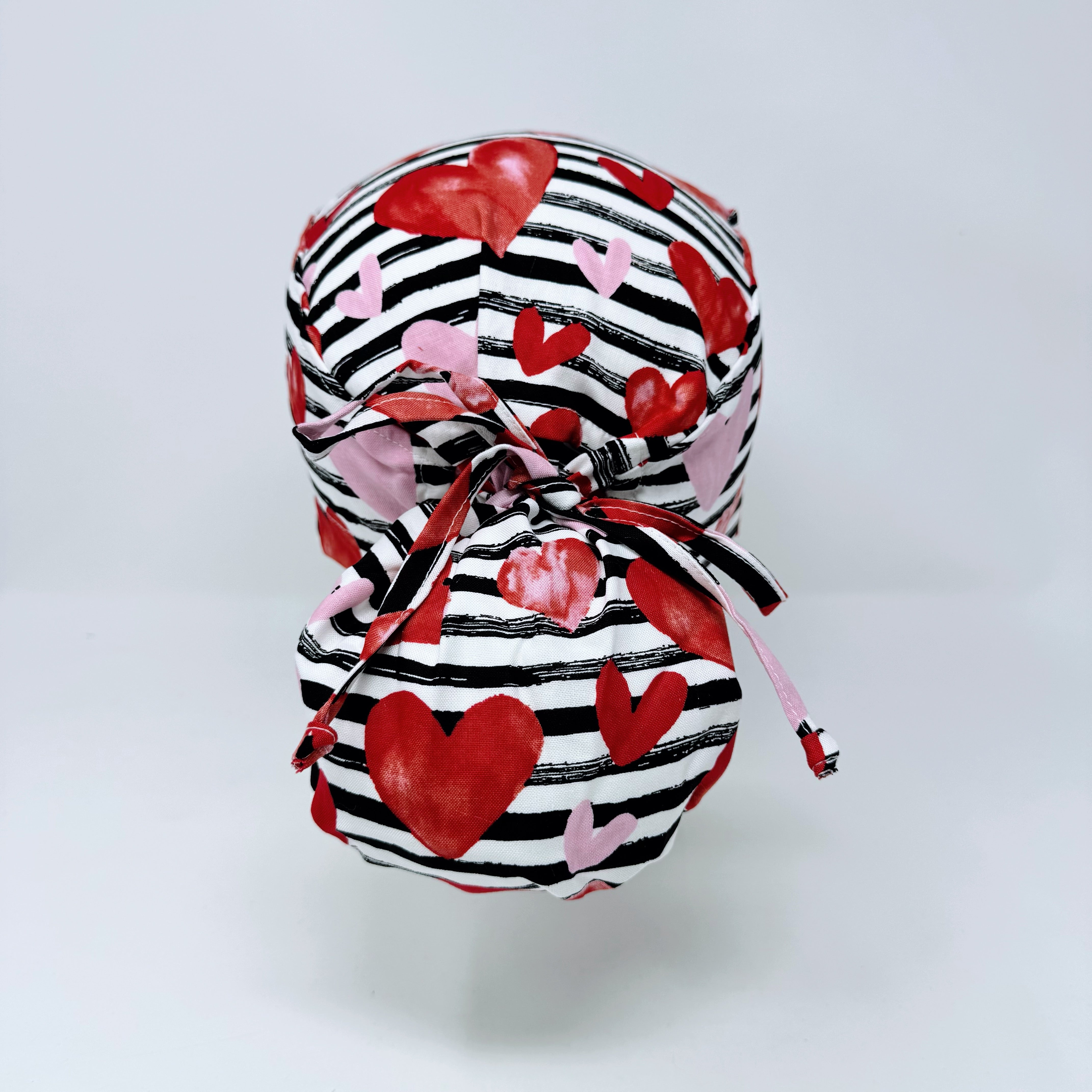 Valentine's day Ponytail scrub cap for women with satin lined option by Paradise Caps.