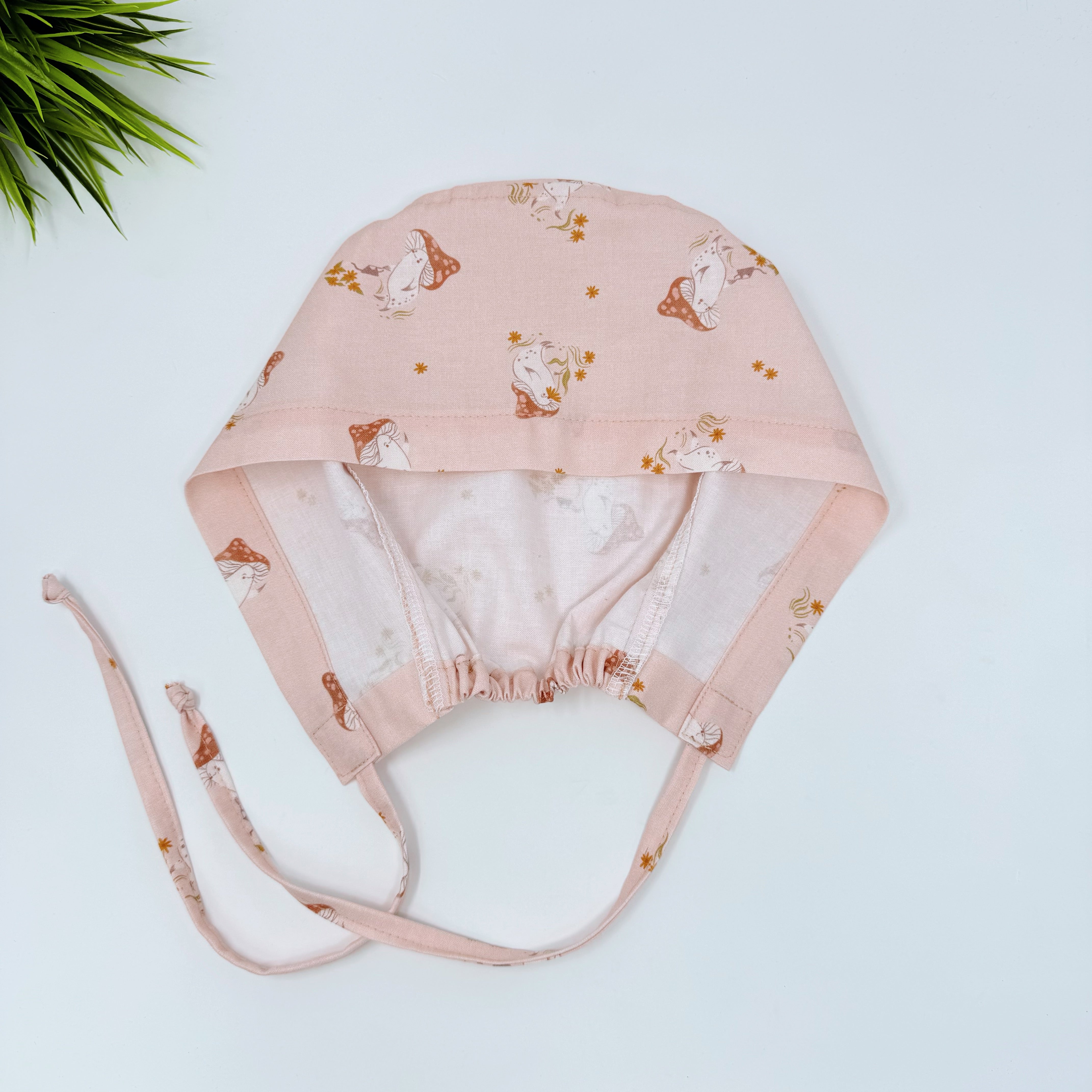 Pearl Mushroom Skull tie-back style surgical scrub cap for men by Paradise Caps.