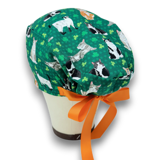 St. Patrick’s Day Euro scrub cap with ties for Women by Paradise Caps. Euro PLUS style.