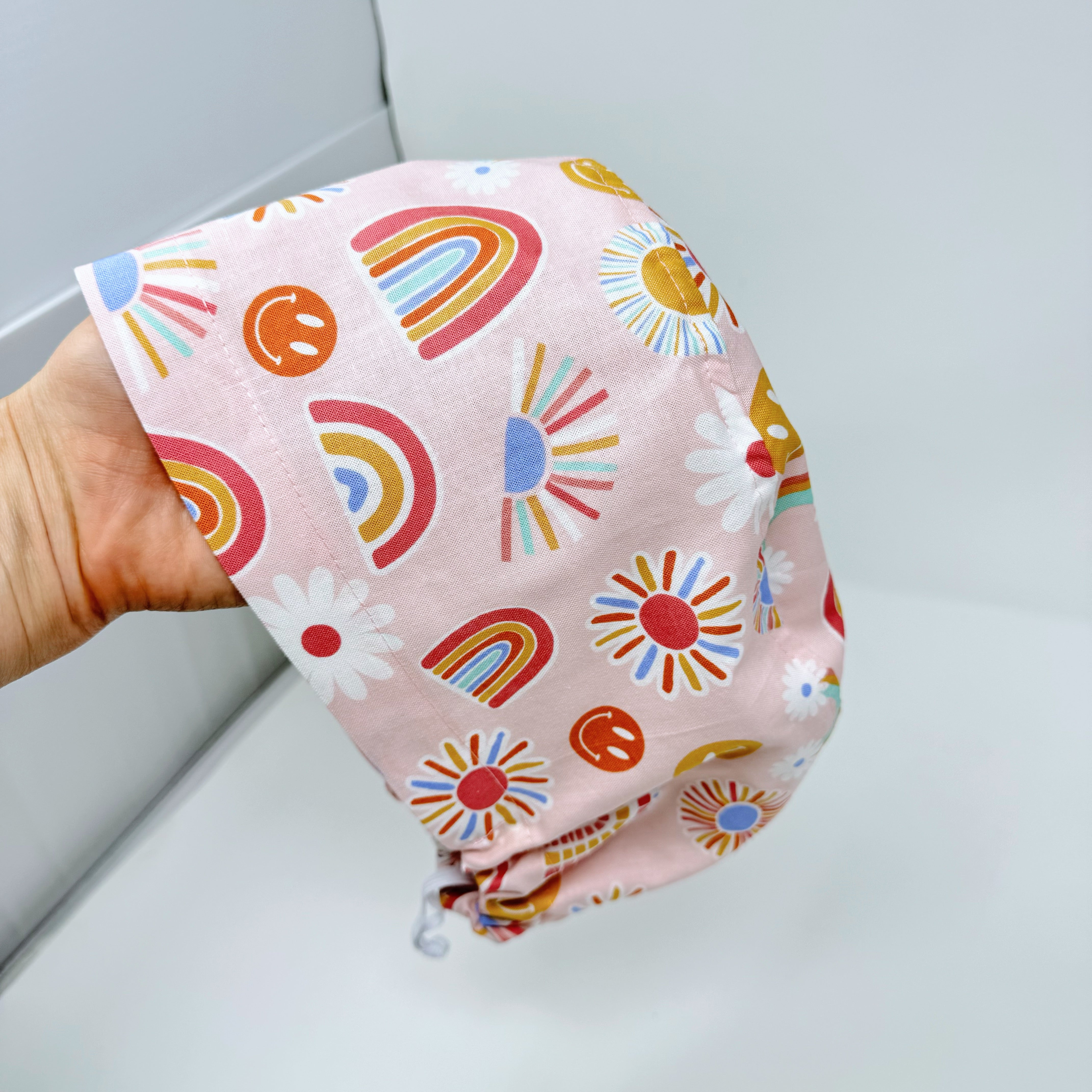 Retro Vibes Euro Scrub Cap for Women, Surgical cap Satin Lined Option