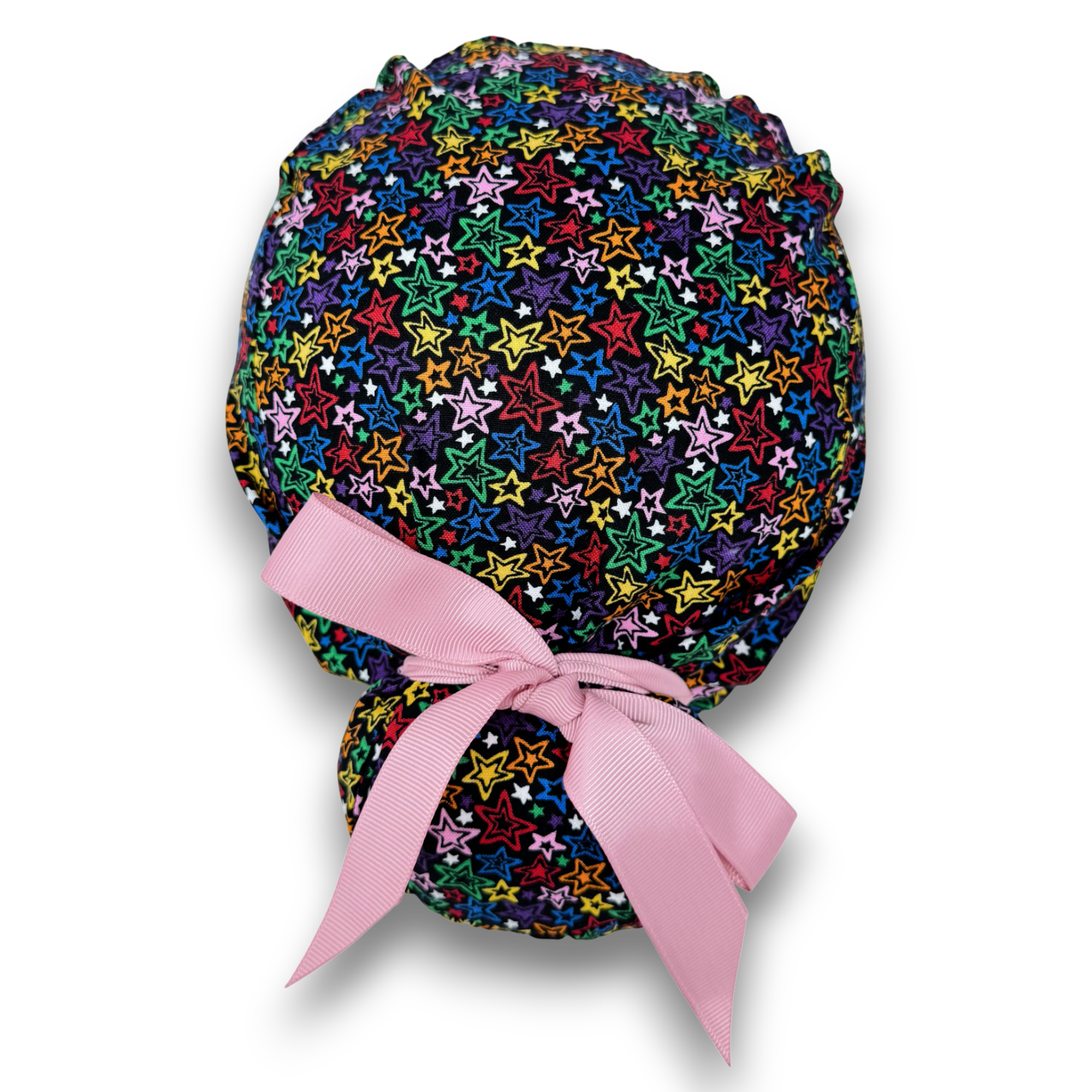 Star Euro scrub cap with ties for Women by Paradise Caps. Euro PLUS style.