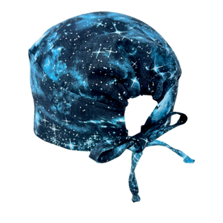 Space Skull tie-back style surgical scrub cap for men by Paradise Caps.