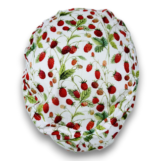 Strawberry Euro Scrub Cap for Women with Satin Lined Option by Paradise Caps.