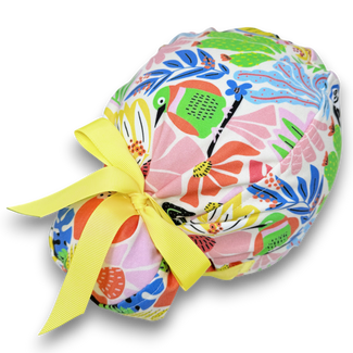 Euro scrub cap with ties for Women, Parrot Paradise European Surgical cap with Satin Lined option by Paradise Caps. Euro PLUS style.