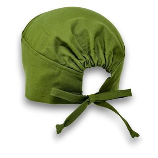 Avocado green Skull tie-back style surgical scrub cap by Paradise Caps.